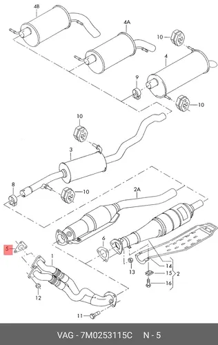 Прокладка 7M0 253 115 C VAG