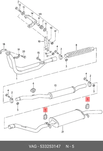 крепление глушителя VW 533 253 147 VAG
