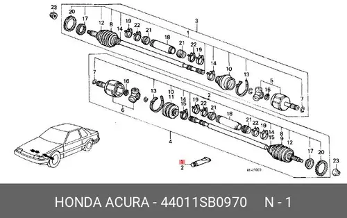SET,SHAFT COMP L 44011SB0970 HONDA