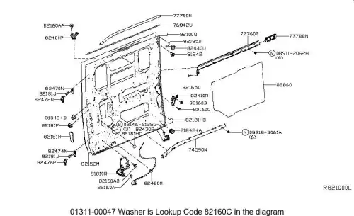 WASHER 01311-00047 NISSAN