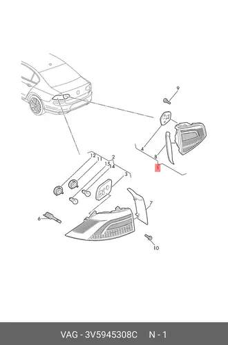 Фара противотуманная VAG 3V5945308C