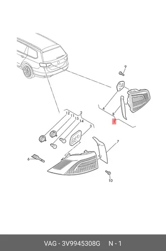 Фара противотуманная VAG 3V9945308G