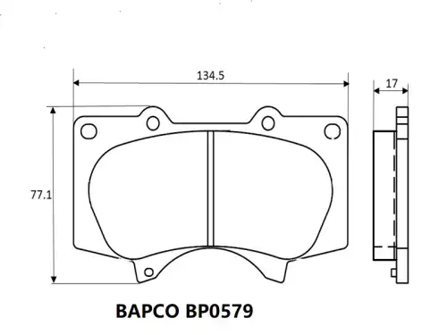 Тормозные колодки дисковые BAPCO BP0579
