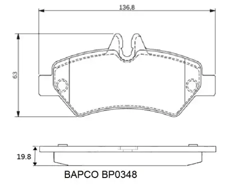 Тормозные колодки дисковые BAPCO BP0348