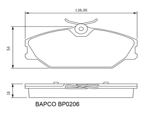 Тормозные колодки дисковые BAPCO BP0206