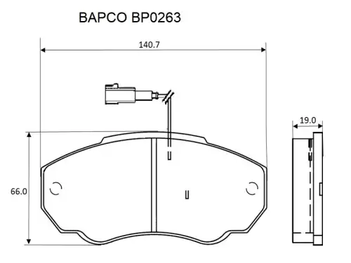 Тормозные колодки дисковые BAPCO BP0263