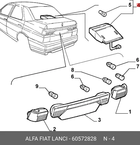 Фонарь задний ALFA ROMEO 60572828