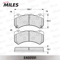 Тормозные колодки дисковые передняя ось MILES E400551