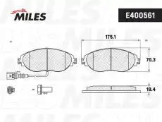 Тормозные колодки дисковые передняя ось MILES E400561