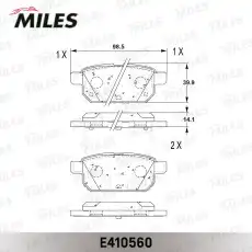Тормозные колодки дисковые задняя ось MILES E410560