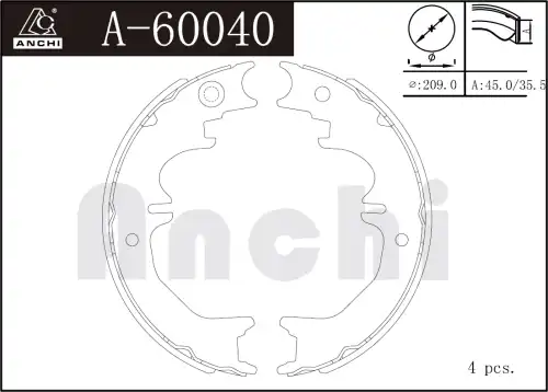 Тормозные колодки дисковые ANCHI A60040