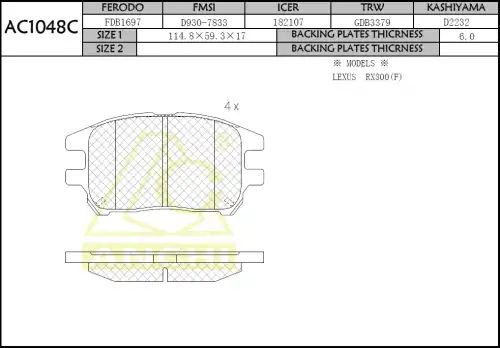 Тормозные колодки дисковые ANCHI AC1048C