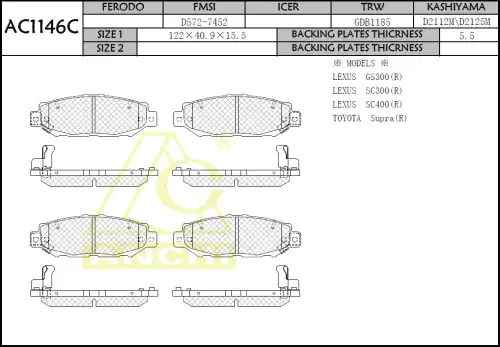 Тормозные колодки дисковые ANCHI AC1146C