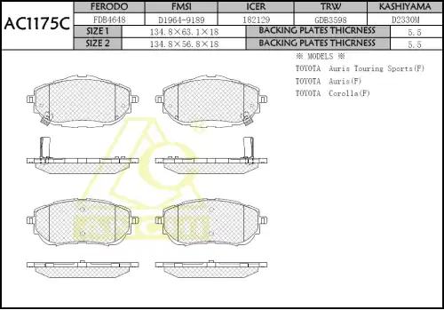Тормозные колодки дисковые ANCHI AC1175C