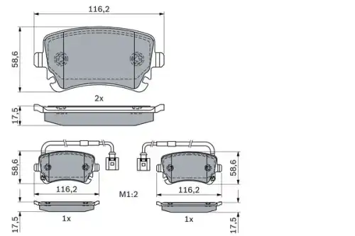 Тормозные колодки дисковые BOSCH 0 986 424 057