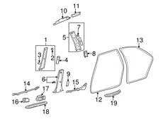Уплотнитель проема задней левой двери 6233253020A0 TOYOTA / LEXUS