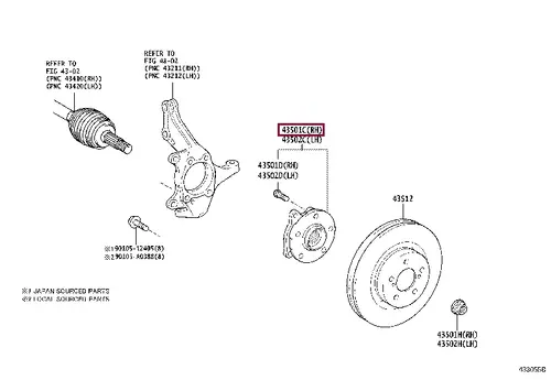 Ступица TOYOTA / LEXUS 4355033070