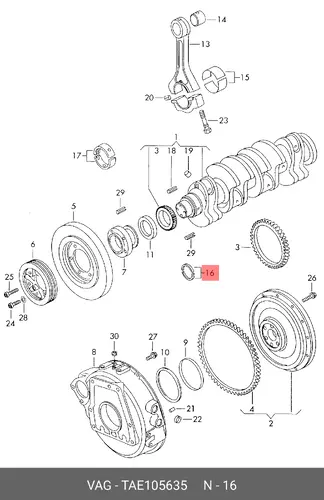 Упорная шайба TAE105635 VAG
