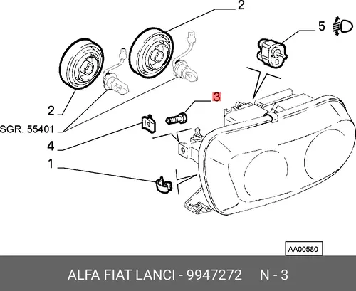 ПАЛЕЦ 9947272 ALFA ROMEO