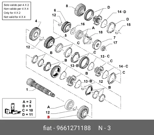 Шестерня КПП ALFA ROMEO 9661271188