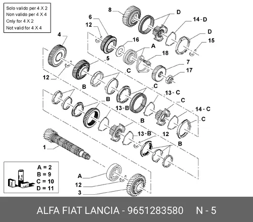 Шестерня КПП ALFA ROMEO 9651283580