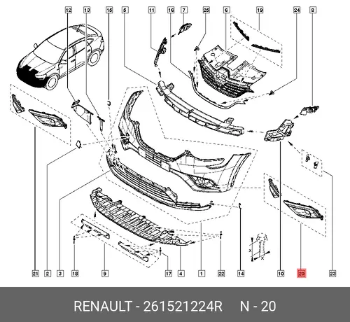 к-кт облицовок птф!\ Renault 261521224R