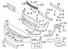 Решетка бампера FORD KR3Z17E811AC