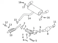 MUFFLER ASY - CENTRE AND REAR LX6Z5230D FORD