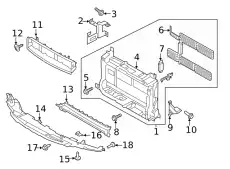 REINFORCEMENT - GRILLE OPENNG. GN1Z8B434F FORD