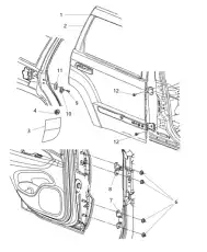 Дверь задн. прав. 55113634AJ CHRYSLER
