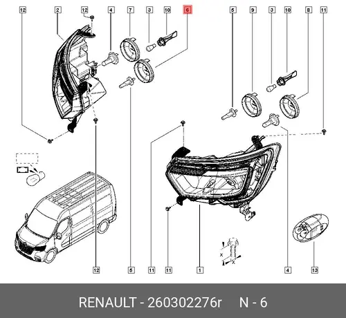 Защита фар RENAULT 260302276R