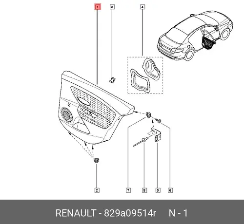 ПАНЕЛЬ ДВЕРИ 829A09514R RENAULT