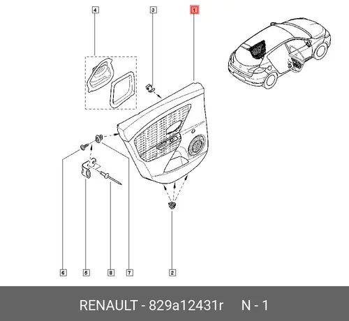 ПАНЕЛЬ ДВЕРИ 829A12431R RENAULT
