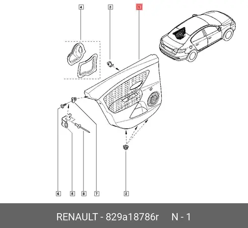 ПАНЕЛЬ ДВЕРИ 829A18786R RENAULT