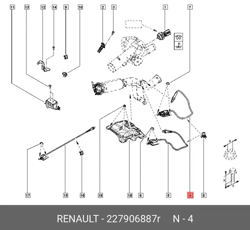 CAPTEUR OXYDE AZOT 227906887R RENAULT