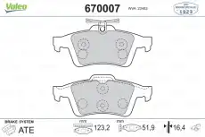 Тормозные колодки дисковые VALEO 670007