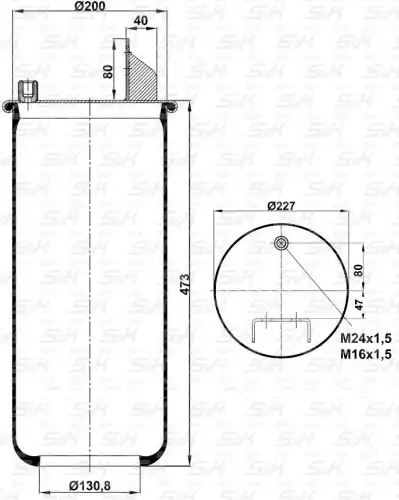 Пневмоподушка S&K SK6416P01