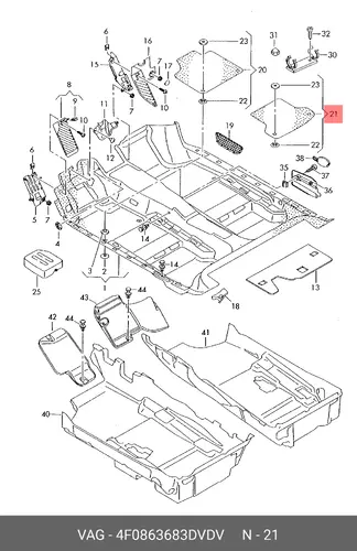 Коврики в салон VAG 4F0863683D VDV