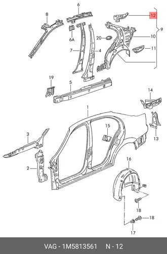 Соединительный элемент 1M5813561 VAG