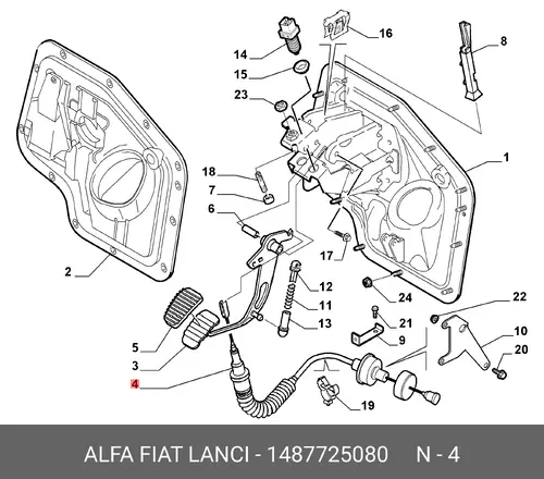 Трос сцепления LANCIA 1487725080