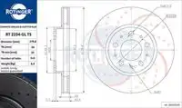 Тормозной диск ROTINGER RT 2234-GL T5 перфорированный ,