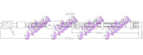 Тормозной шланг H7215 NELSON