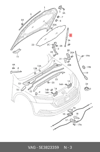Амортизатор капота VAG 5E3823359