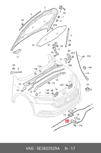 5E3823529A Запорные крючки VAG
