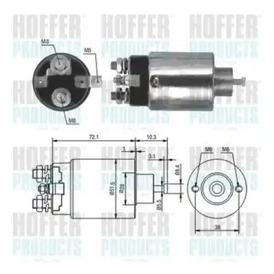 Тяговое реле, стартер 6646093 HOFFER