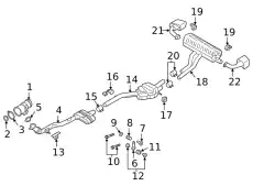 Передний глушитель PAB25340920 PORSCHE
