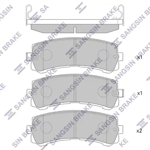 Тормозные колодки дисковые задняя ось SANGSIN SP4157