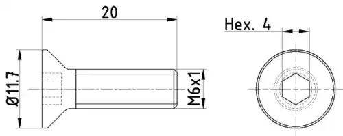 Болт, диск тормозного механизма TPM0015 MINTEX