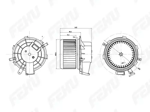 Вентилятор отопителя FEHU FFH1050