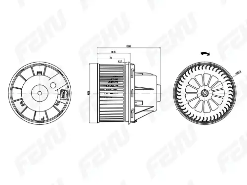 Вентилятор отопителя FEHU FFH1059